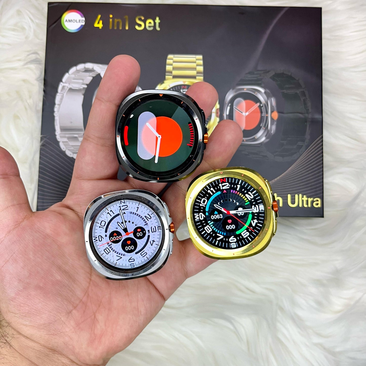 AMOLED 4 in 1 Smartwatch Ultra Set
