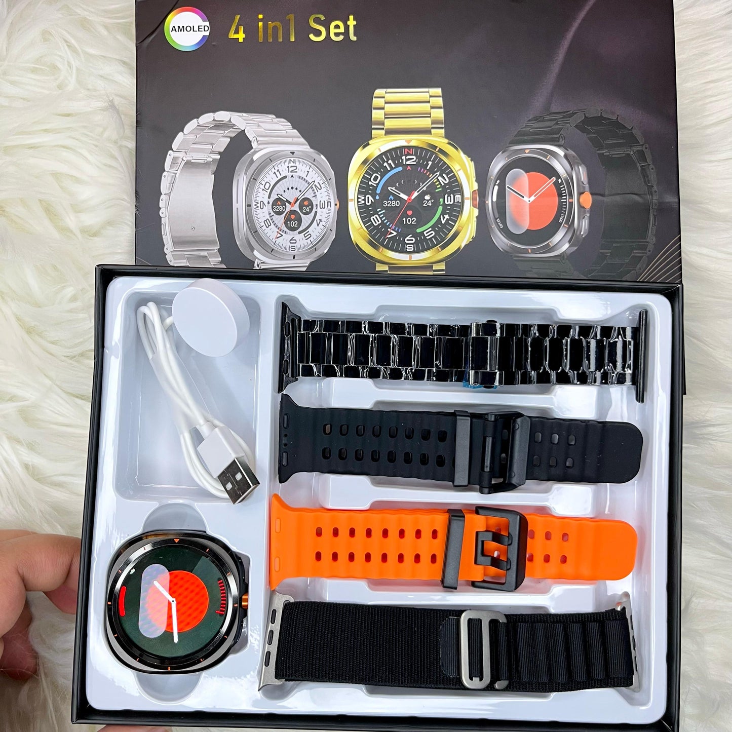 AMOLED 4 in 1 Smartwatch Ultra Set